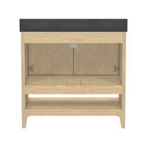 Redmond 37"W Natural blonde Vanity Cabinet with Sintered stone Gray top - Image 4