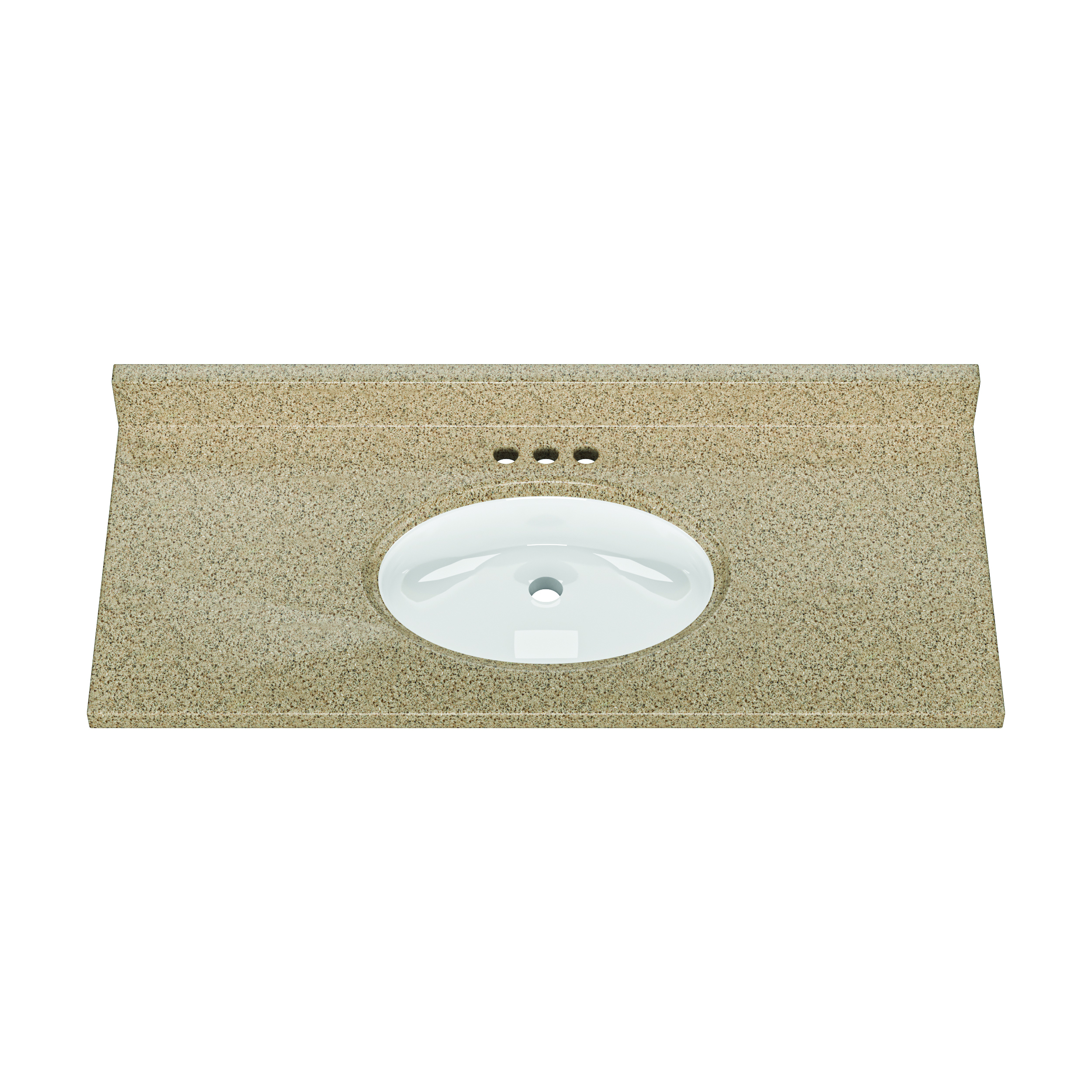 43"W x 19"D Caramello Cultured Marble VT with ONRC Bowl - Image 3