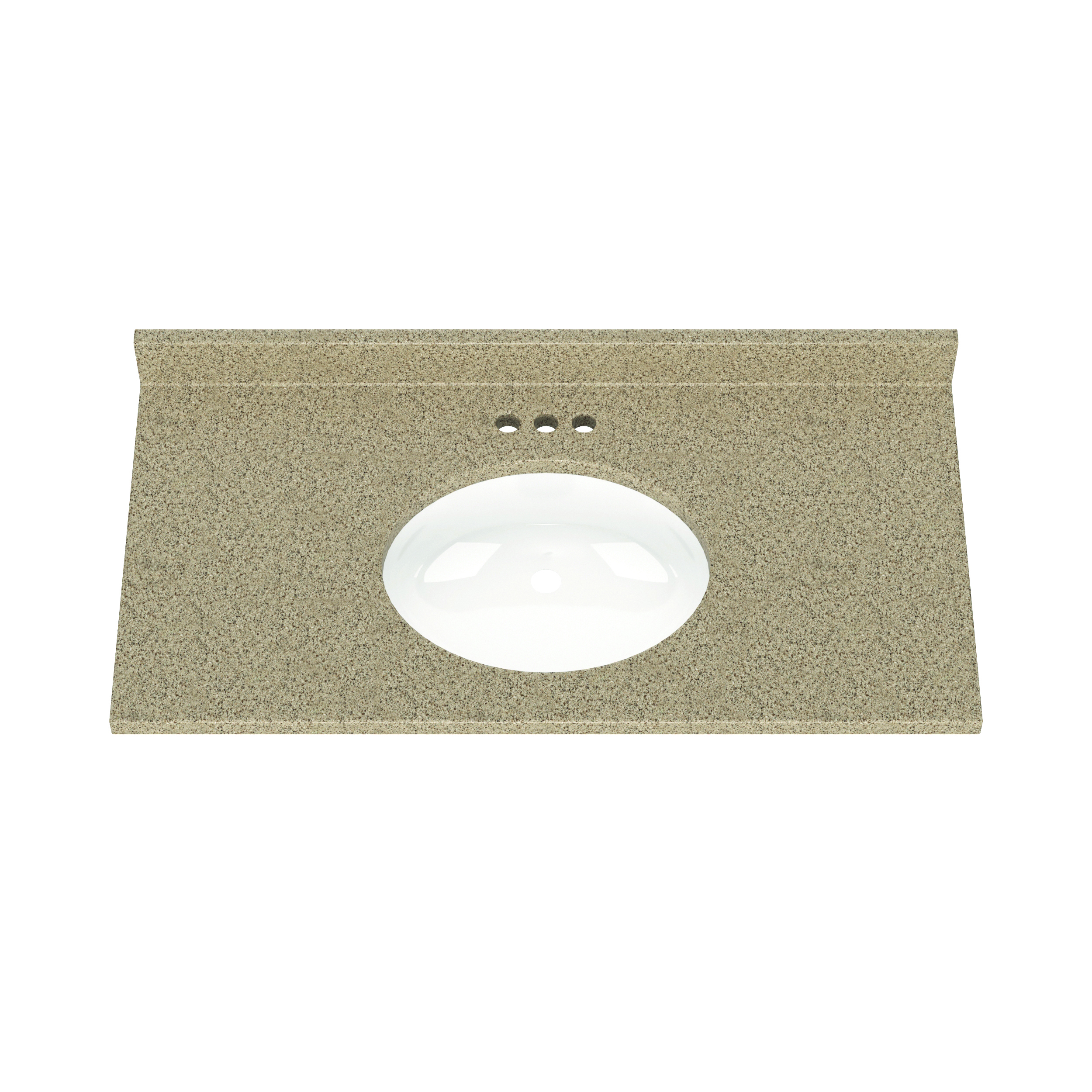 43"W x 22"D Caramello Cultured Marble VT with ONRC Bowl - Image 3