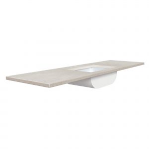 61"W x 22"D Winter snow Cultured Marble VT RECUM - Image 2