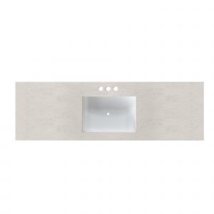 61"W x 22"D Winter snow Cultured Marble VT RECUM - Image 3