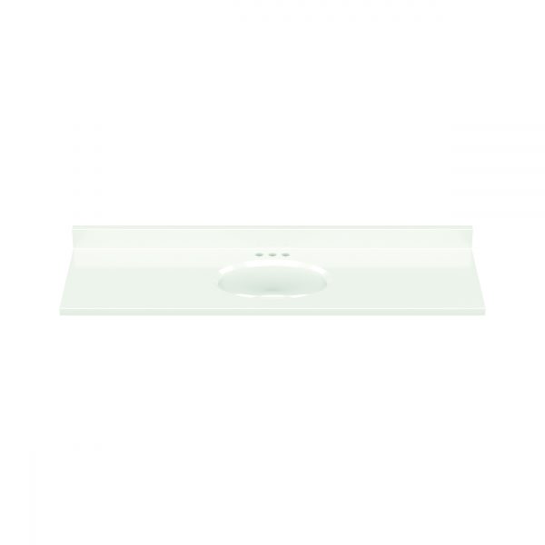 61"WX19"D WHITE OVAL VTOP SB