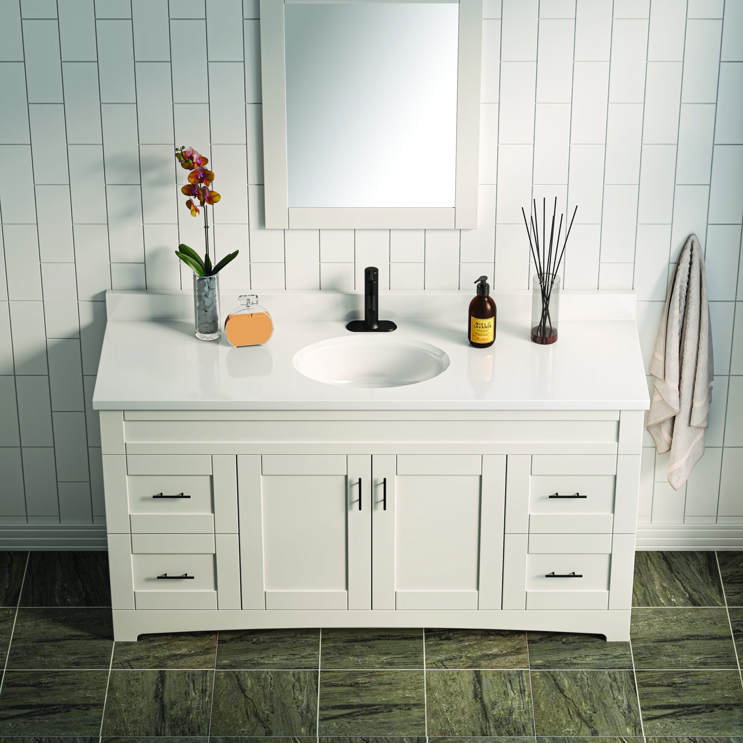 61"WX19"D WHITE OVAL VTOP SB - Image 4