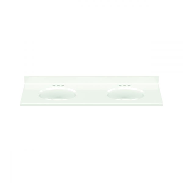 61"WX19"D WHITE OVAL VTOP DB
