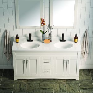 61"WX19"D WHITE OVAL VTOP DB - Image 4