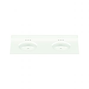 61"WX19"D WHITE OVAL VTOP DB - Image 3