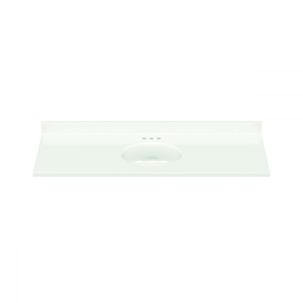 61"WX22"D WHITE OVAL VTOP SB
