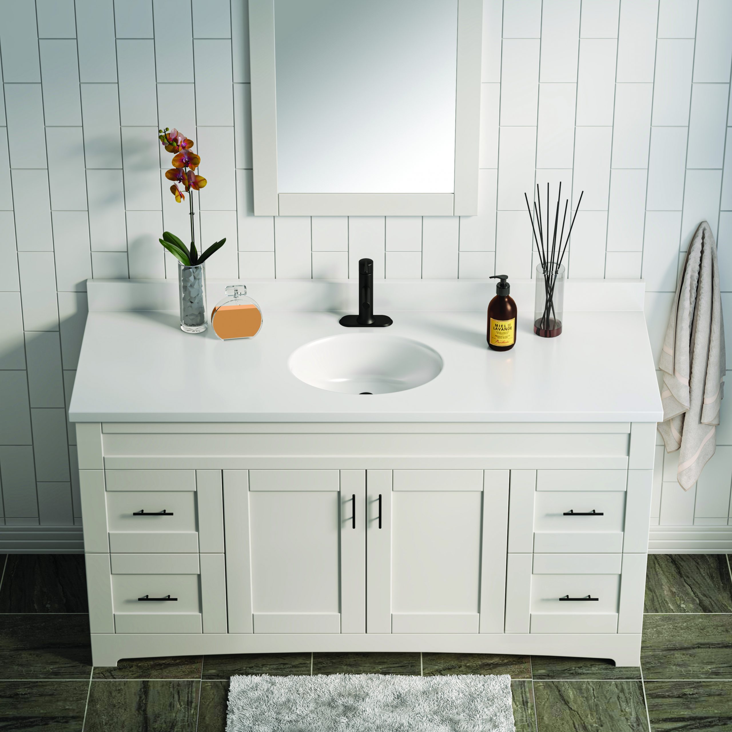 61"WX22"D WHITE OVAL VTOP SB - Image 4