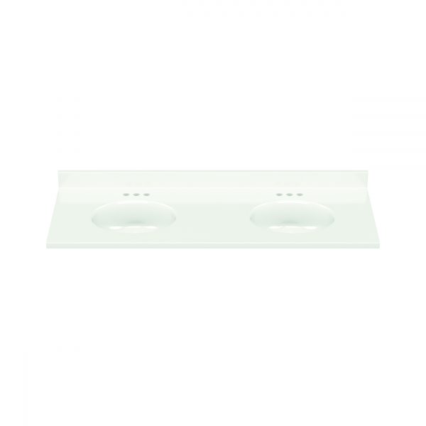 61"WX22"D WHITE OVAL VTOP DB