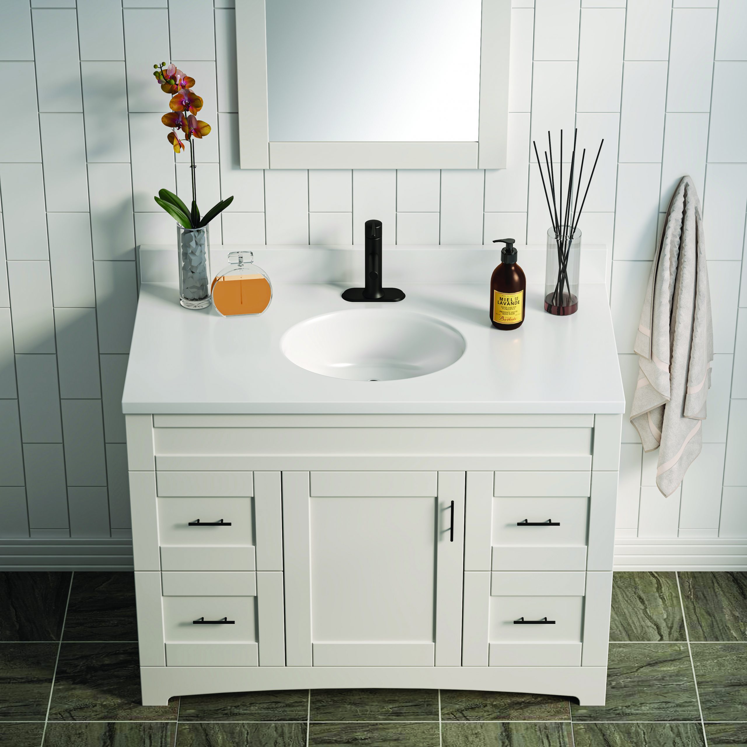 43"WX22"D WHITE OVAL VTOP - Image 4