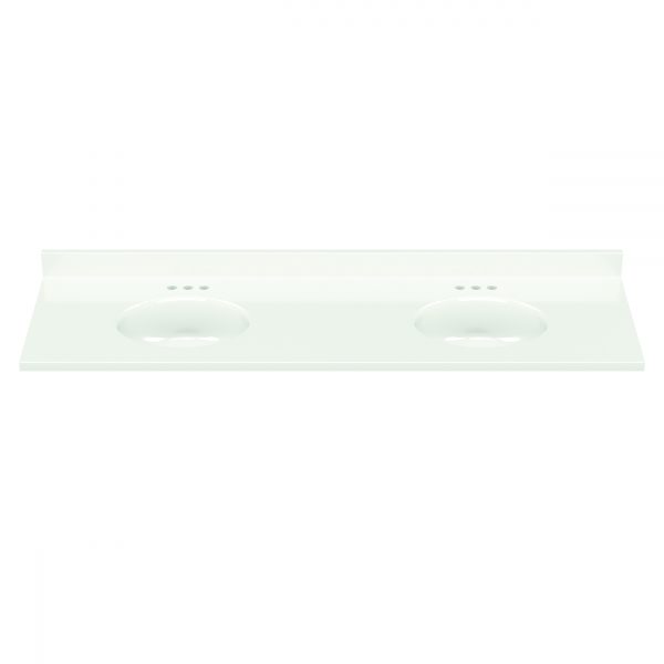 73"WX22"D WHITE OVAL VTOP DB
